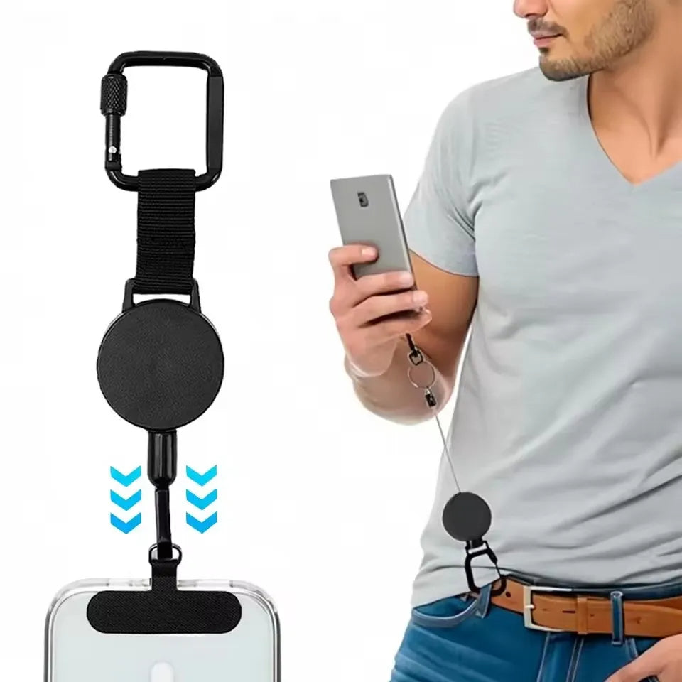 Anti-theft retractable phone strap