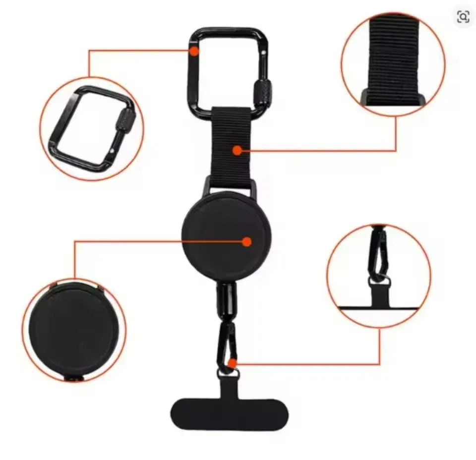 Anti-theft retractable phone strap